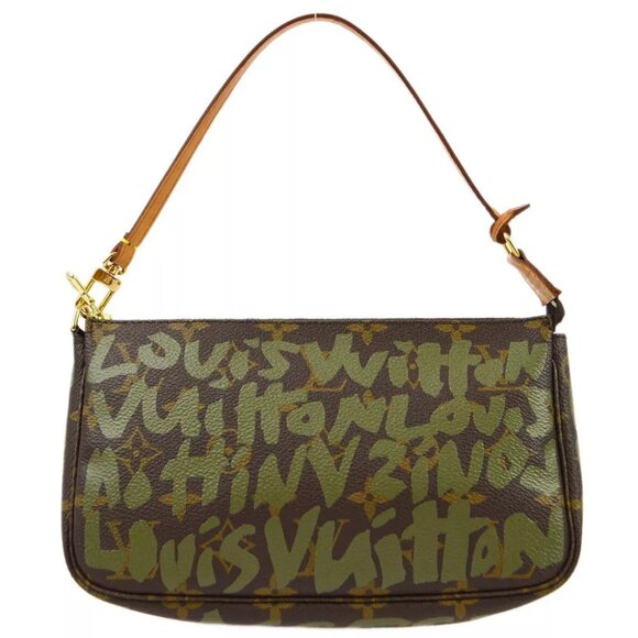 Louis Vuitton khaki Graffiti Pochette Accessoires Handbag - Picture 1 of 7